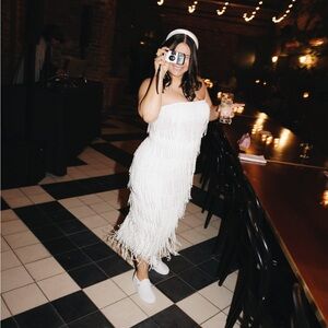 Anthropologie BHLDN Arabella Strapless Midi Sequin Dress